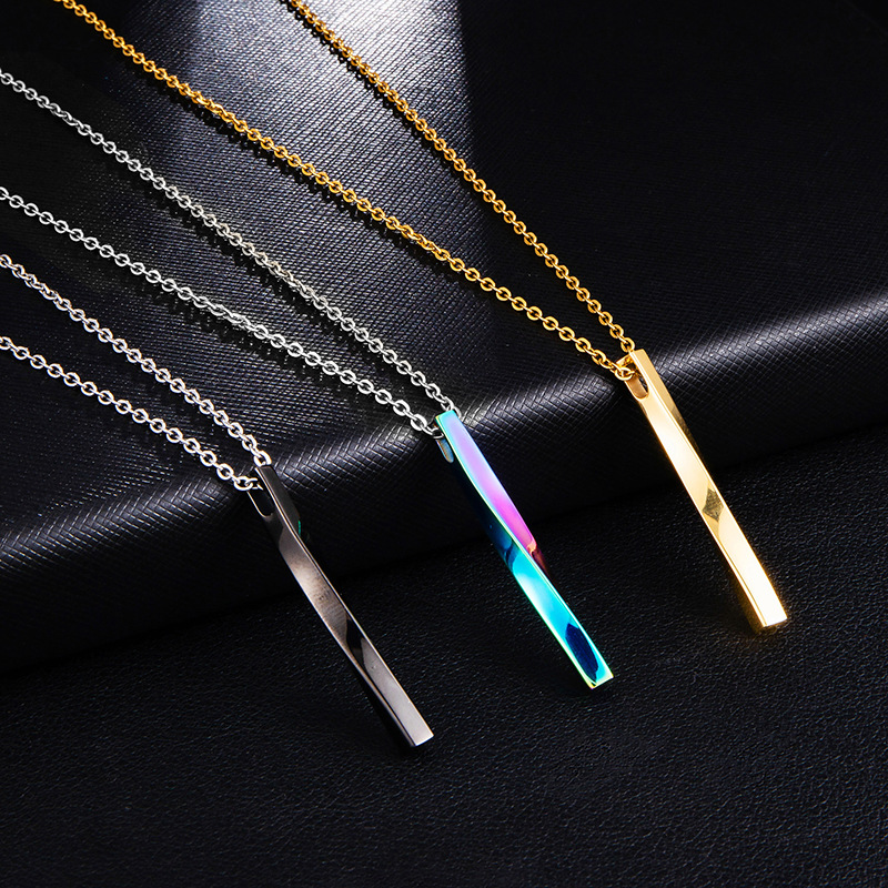 mens necklace Pendant Necklaces Open Cylindrical Distorted Pendants Stainless Steel Remembrance Jewelry hip hop chains jewelry men
