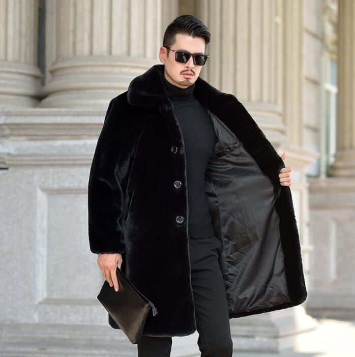 Autumn faux leather jacket mens winter thicken warm Mink cashmere leather coat men loose clothes Single-breasted B138, Black
Autumn faux leather jacket mens winter thicken warm Mink cashmere leather coat men loose clothes Single-breasted B138, Black