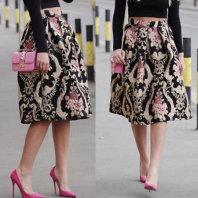 Vintage Womens skirts Stretch High Waist Skater Flared Pleated Swing High Waist Long Skirt floral print women skirts, As pic
Vintage Womens skirts Stretch High Waist Skater Flared Pleated Swing High Waist Long Skirt floral print women skirts, As pic