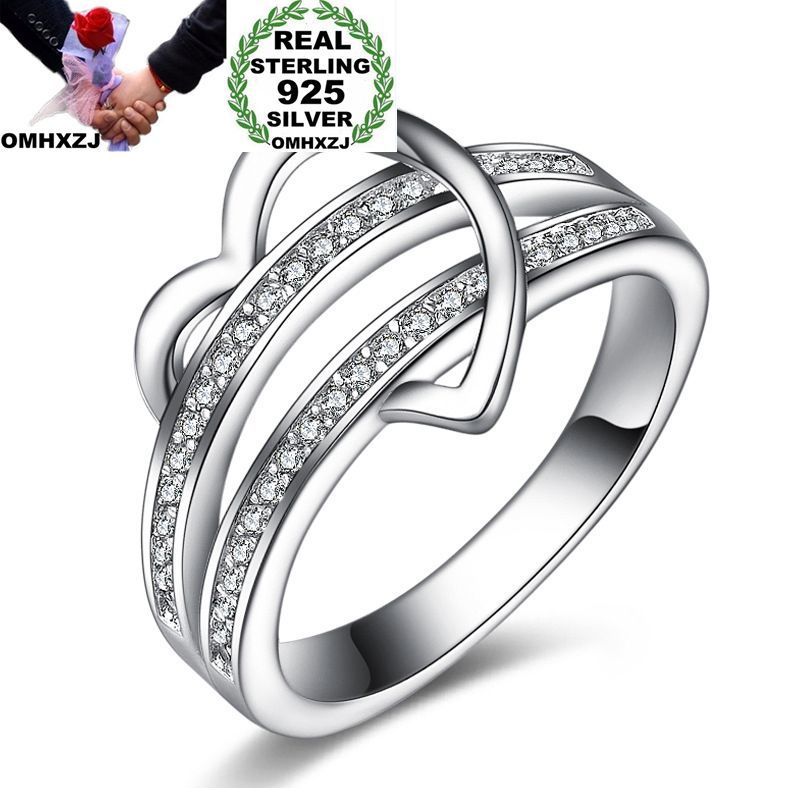 OMHXZJ Wholesale Personality Fashion OL Woman Girl Party Wedding Gift White Heart Zircon 925 Sterling Silver Ring RN130
OMHXZJ Wholesale Personality Fashion OL Woman Girl Party Wedding Gift White Heart Zircon 925 Sterling Silver Ring RN130