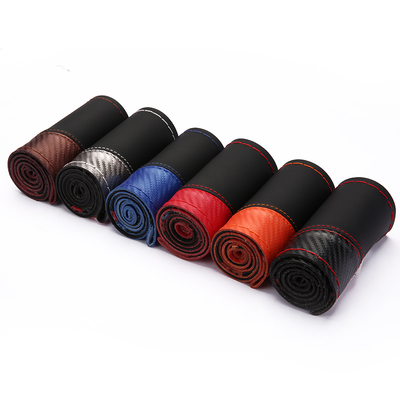 38CM Carbon Fiber Steering Wheel Cover Soft Anti slip Micro Fiber Leather Braid on the Steering-wheel Fashion Sport Car Styling
38CM Carbon Fiber Steering Wheel Cover Soft Anti slip Micro Fiber Leather Braid on the Steering-wheel Fashion Sport Car Styling