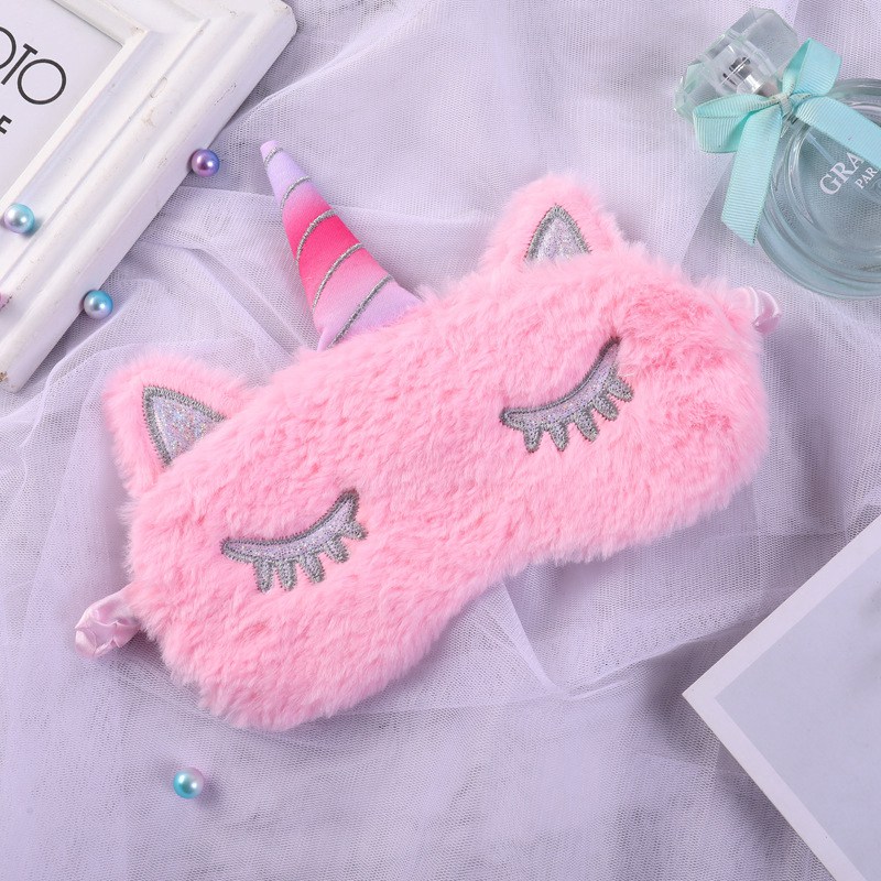 Unicorn Sleep Mask Cartoon Plush Eyes Mask Shading Soft Travel Rest Sleep Masks For Men Women Antifaz Para Dormir De Unicornio Schlafmaske Mit Einhorn