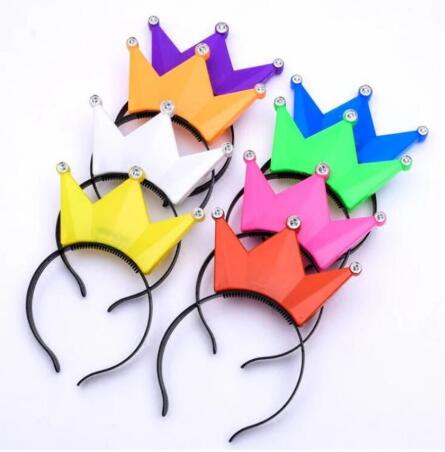 New Colorful Princess Tiara Crown LED Flashing Headband Kids Adults Light Up hair Accessories Rave Glow Party Supplies