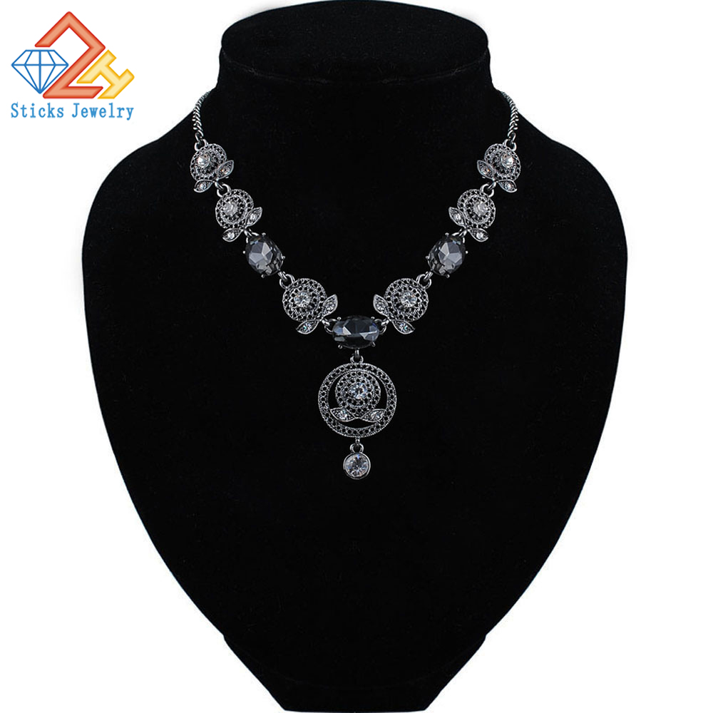 Vintage Crystal Statement Necklace Women Summer Style Gun Black Chain Necklaces Pendants Jewelry For Gift Party
Vintage Crystal Statement Necklace Women Summer Style Gun Black Chain Necklaces Pendants Jewelry For Gift Party