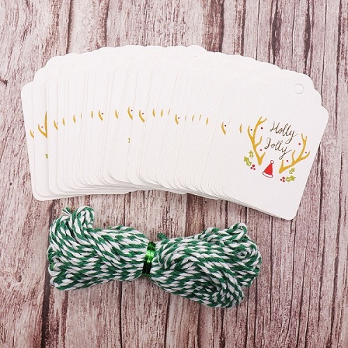 Merry Christmas DIY Unique Gift Tags JOY TO WORLD tag Small Card Optional String DIY Craft Label Party Decor
