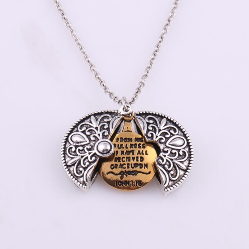 qimoshi Sunflower multilayer can open lettering necklace love round flower pendant woman fashion jewelry single product 12pcs