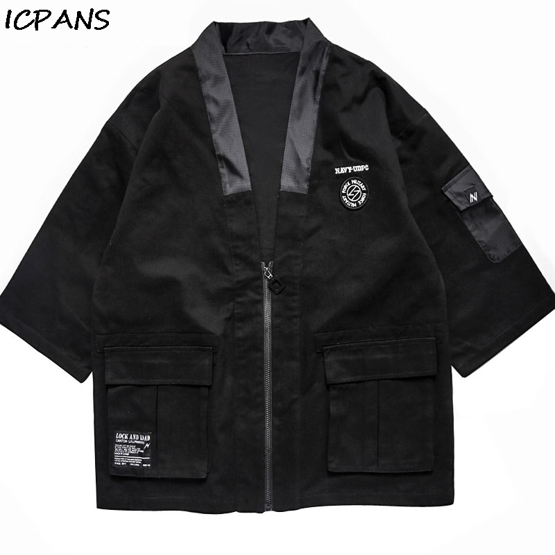 ICPANS Mens Japanese Zip Kimono Jackets Male With Many Pockets Harajuku Windbreaker Jacket Streetwear 2019 Hip Hop Cardigan, Black
ICPANS Mens Japanese Zip Kimono Jackets Male With Many Pockets Harajuku Windbreaker Jacket Streetwear 2019 Hip Hop Cardigan, Black