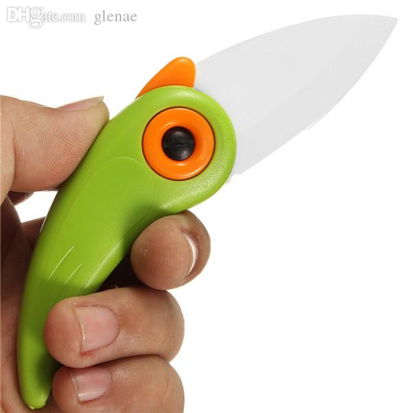 Whole2016 Cooking Tools Mini Bird Ceramic Knife Gift Knife Pocket Ceramic Folding Knives Pocket Kitchen Fruit Paring Knife4574333