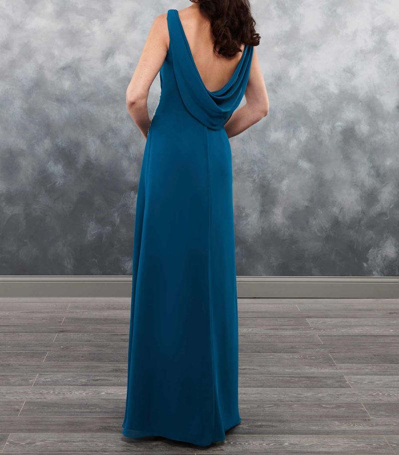 Elegant Hunter Green Mother of the Bride Dresses Side Zipper Backless Floor Length Mother of the Bride Dress with Bolero/Wrap