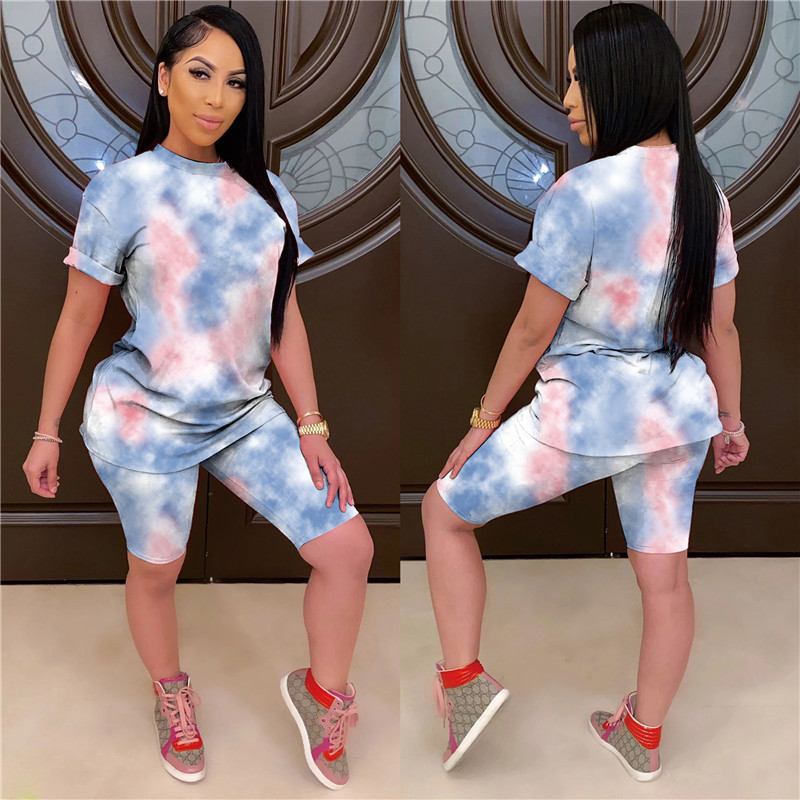 Casual Tie Dye Tracksuits for Women 2Pcs Set Fitness Workout Outfits Short Sleeve T-Shirt+High Waist Shorts Plus Size Sports Set
Casual Tie Dye Tracksuits for Women 2Pcs Set Fitness Workout Outfits Short Sleeve T-Shirt+High Waist Shorts Plus Size Sports Set