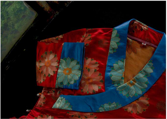 South Asia Nepal Tibet Himalayan Areas Travel costume Woman lady girl clothing oriental Chinese moden Long Robe tibetan dress