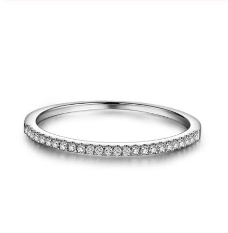 Vecalon Eternity Promise ring Real 925 Sterling Silver Pave Cz wedding band rings For women Bridal Party Finger Jewelry Gift