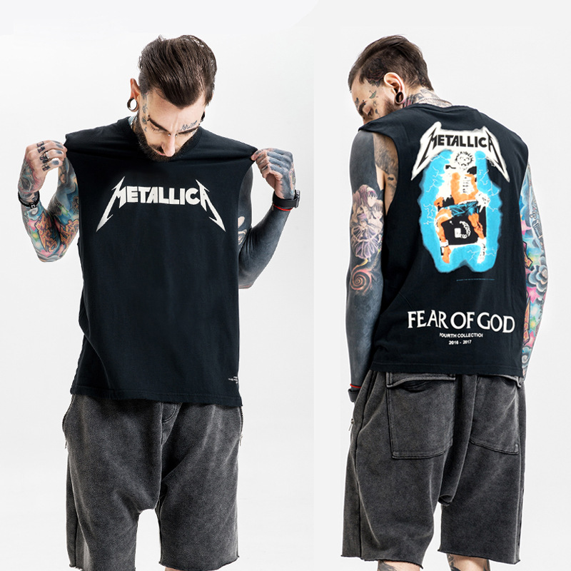 Street Designer FOG FEAR OF GOD T-shirt Baggy FEAR OF GOD Logo Vest Rock Vest Men' Wash Top T-shirt Sleeveless Popular Tide Retro Ftnnm, Blue
Street Designer FOG FEAR OF GOD T-shirt Baggy FEAR OF GOD Logo Vest Rock Vest Men' Wash Top T-shirt Sleeveless Popular Tide Retro Ftnnm, Blue