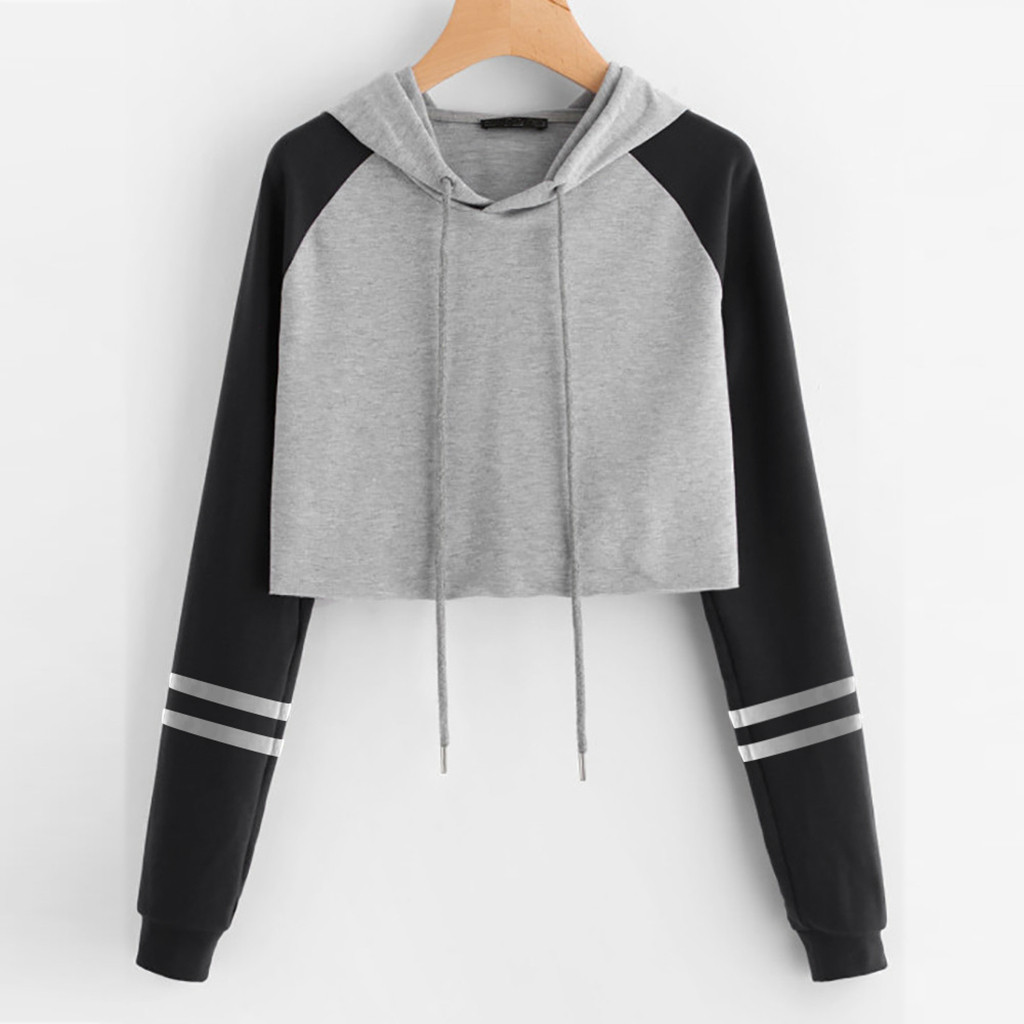 CHAMSGEND Women' hoodies Sweatshirts Stripe splicing Autumn Sweatshirt 2019 Long Sleeve pullover Hooded Streetwear Hoodie F722, Bk
CHAMSGEND Women' hoodies Sweatshirts Stripe splicing Autumn Sweatshirt 2019 Long Sleeve pullover Hooded Streetwear Hoodie F722, Bk