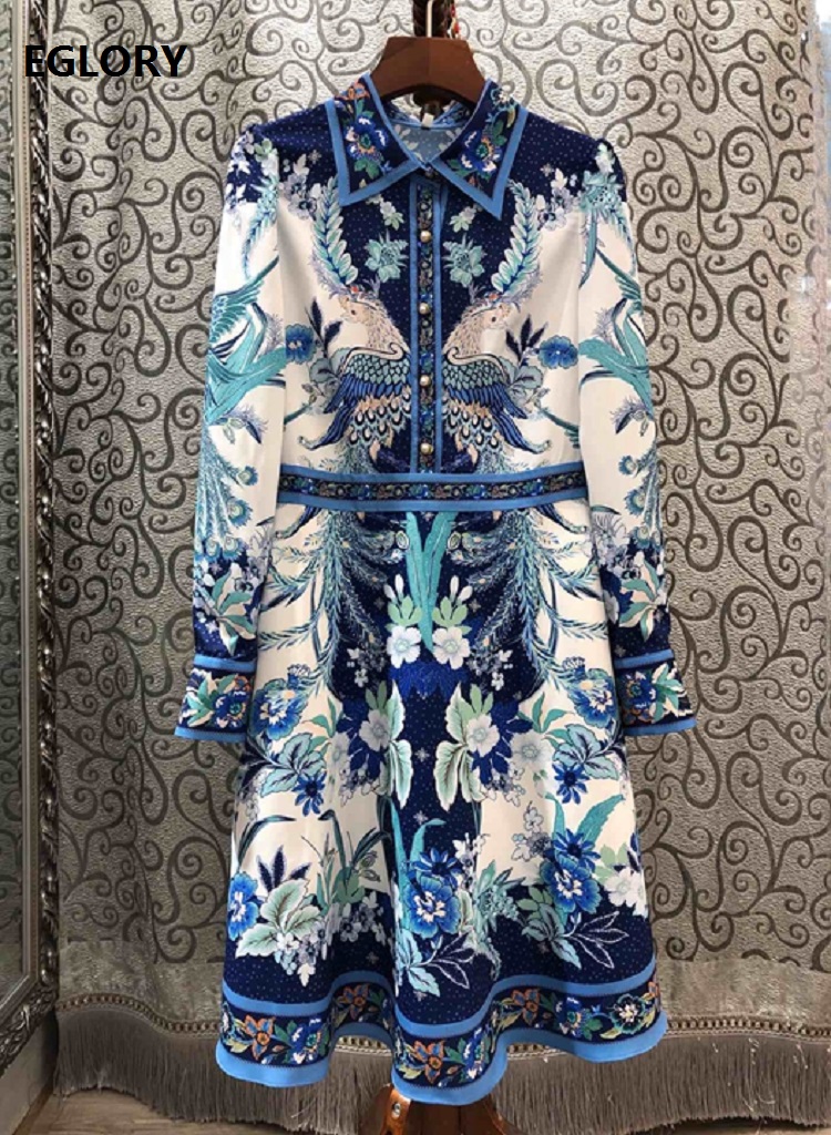 High Quality Spring Dress 2020 Fashion Ladies Turn-down Collar Noble Phonix Print Full Sleeve Casual Long Shirt Dress White Blue, As pic
High Quality Spring Dress 2020 Fashion Ladies Turn-down Collar Noble Phonix Print Full Sleeve Casual Long Shirt Dress White Blue, As pic