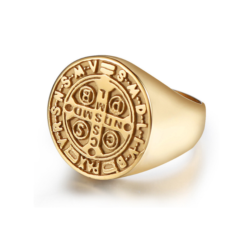 Tempelritter Kreuz Titan Stahl Siegelring Gold Silber Vintage-Schmuck Punk Rock Männliche Ringe Band Hip Hop für Männer Frauen