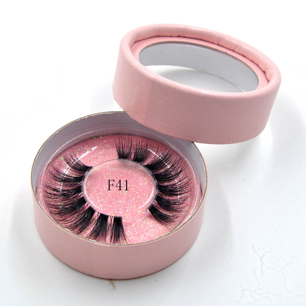 Mink Lashes 3D Eyelashes Natural Long Invisible Thin Band 10 Styles Individual Stage Lashes Curl Soft Extensions Circle Rose Box