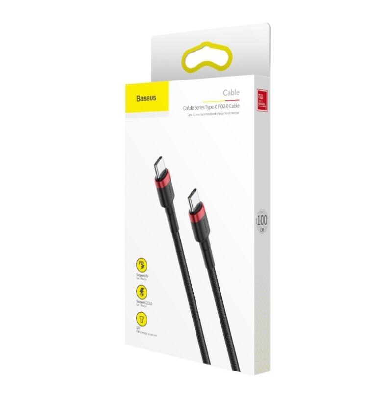 Baseus USB Type C to Type C Cable for Samsung Huawei PD 60W QC3.0 3A Quick Charge Cables for Type-C Devices, Black
Baseus USB Type C to Type C Cable for Samsung Huawei PD 60W QC3.0 3A Quick Charge Cables for Type-C Devices, Black