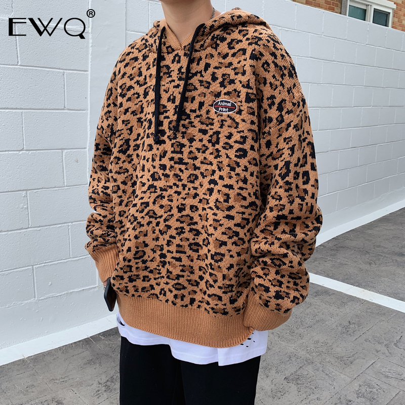 EWQ / 2019 Autumn Winter Thickening Personality Leopard Print Loose Tide Knitting Tops With Hat Sweater For Man Big Size 9Y0036, Black
EWQ / 2019 Autumn Winter Thickening Personality Leopard Print Loose Tide Knitting Tops With Hat Sweater For Man Big Size 9Y0036, Black