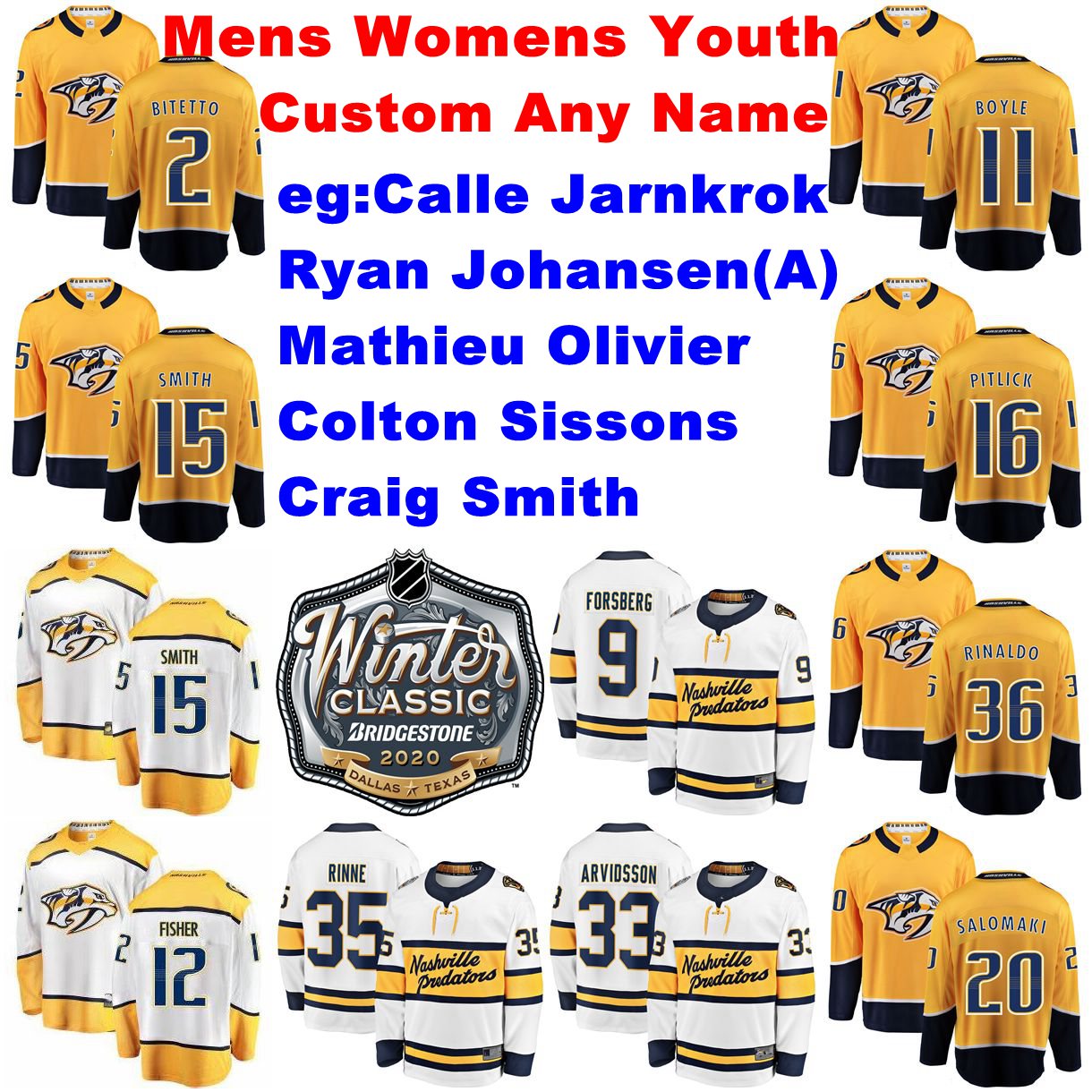 2020 Winter Classic Womens Nashville Predators Jerseys Calle Jarnkrok Jersey Olivier Sissons Johansen Smith Hockey Jerseys Custom Stitched, Women's veterans-day
2020 Winter Classic Womens Nashville Predators Jerseys Calle Jarnkrok Jersey Olivier Sissons Johansen Smith Hockey Jerseys Custom Stitched, Women's veterans-day