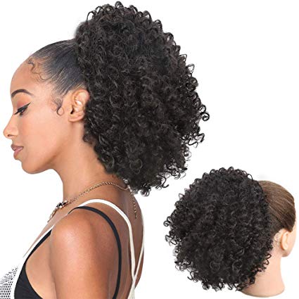 Drawstring Ponytail Hair Extension Afro Kinky Curly Ponytail Puff Extension Clip in Natural Hair brazilian Hairpiece Jerry Drawstring Ponyta