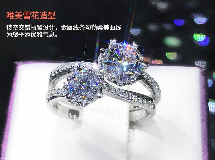 Size 4-10 Luxury Jewelry Real 925 Sterling Silver Round Cut White Topaz CZ Diamond Gemstones Party Women Wedding Engagement Band Ring Gift