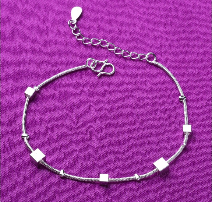 Wholesale-anklets ankle bracelets 9 styles 925 silver sterling anklet jewelry with star ball flower pendant free shipping