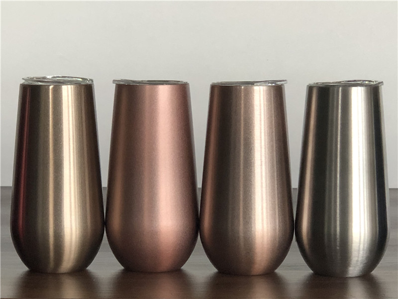 16 Colors Options 6oz Stemless Wine tumbler 16 COLOR Stainless Steel Egg Tumbler Coffee Mug wine cocktail ice cream