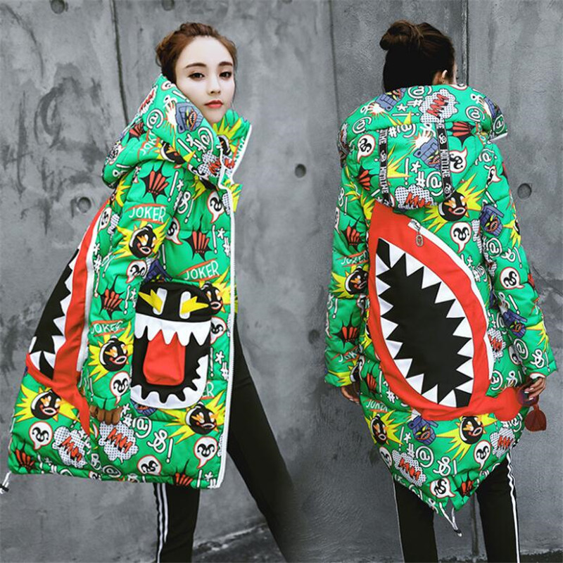 thickened women Doodling stitching slim long coat parka 2019 winter coat down cotton ladies down parka jacket women, Black
thickened women Doodling stitching slim long coat parka 2019 winter coat down cotton ladies down parka jacket women, Black