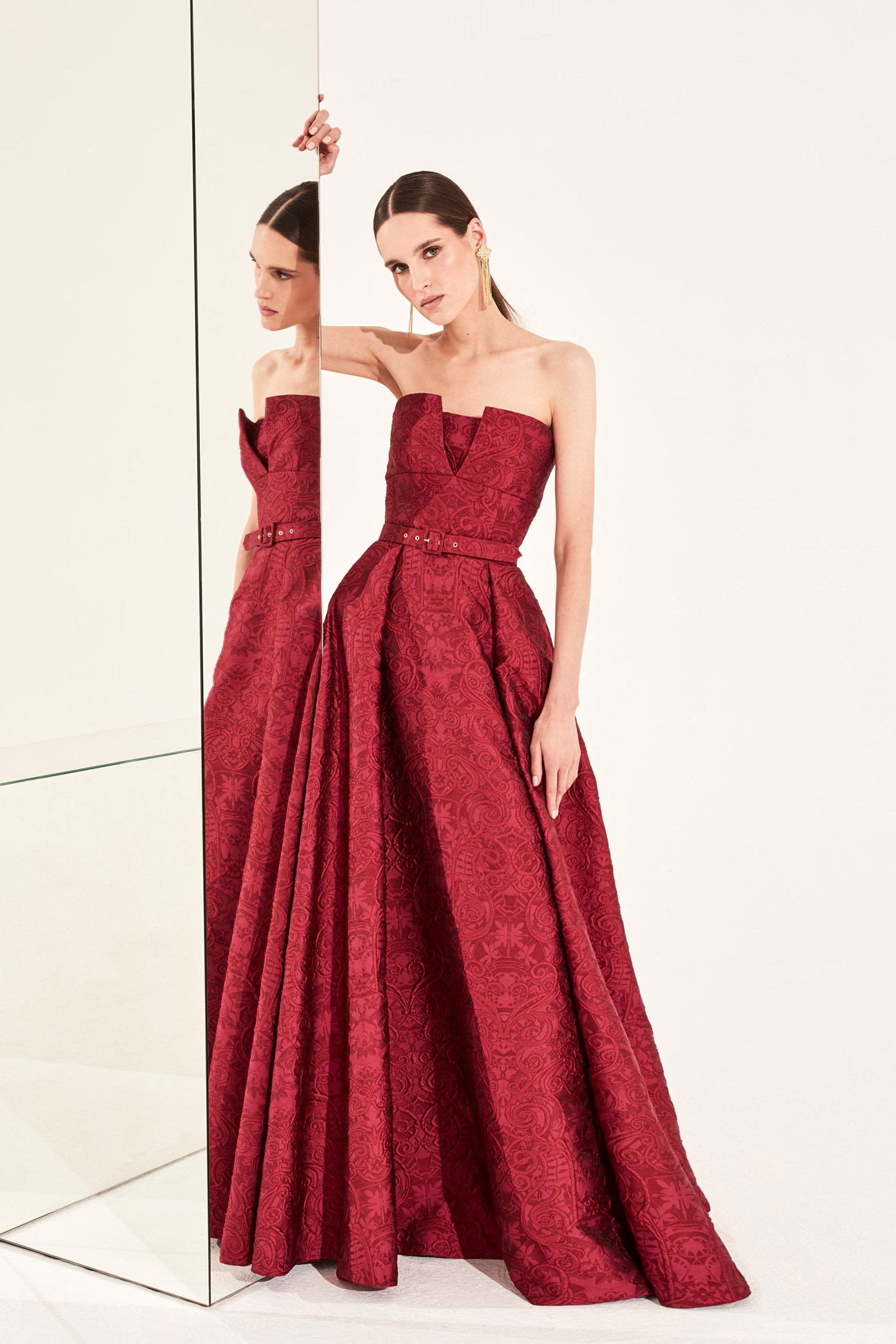 Zuhair Murad Evening Dresses With Detachable Train Illusion Strapless Pageant Gowns Custom Backless Prom Red Carpet Gowns