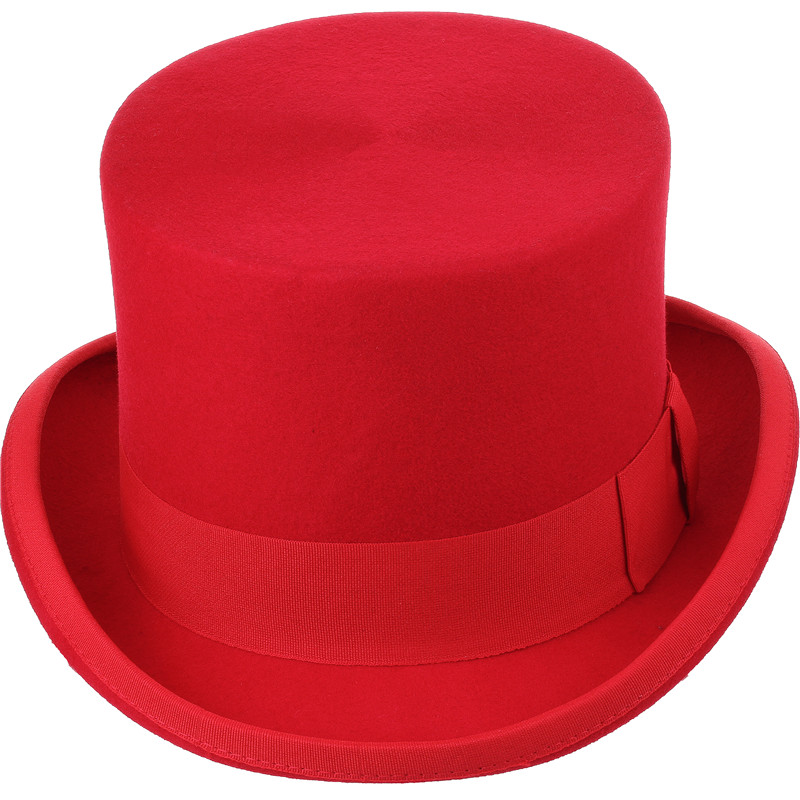 135cm high 100 Wool Top Hat Satin Lined President Party Men039s Felt Derby Black Hat Women Men Fedoras6024196