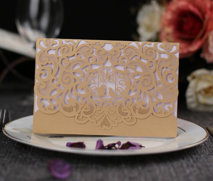Laser Cut Invitation Card Bird Love Wedding Invitation Cards Greeting Cards Postcard Elegant Engagement Wedding Invitation Card