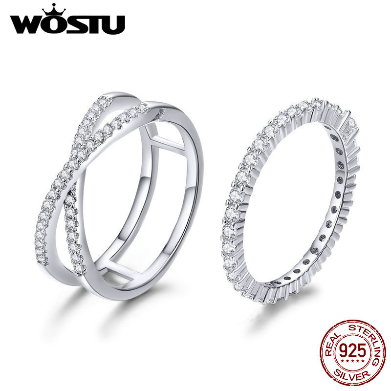 WOSTU Authentic 100% 925 Sterling Silver Loving Double Rings for Women Engagement Wedding Minimalism Silver Jewelry Gift CQR463 CX200611
WOSTU Authentic 100% 925 Sterling Silver Loving Double Rings for Women Engagement Wedding Minimalism Silver Jewelry Gift CQR463 CX200611
