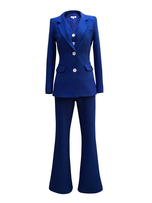 Women's Suit 2020 Female Formal Elegant Office Uniform Ladies Trousers Blazers Vest Jacket with Tops Pant Suits 3 Pieces Sets, Blue
Women's Suit 2020 Female Formal Elegant Office Uniform Ladies Trousers Blazers Vest Jacket with Tops Pant Suits 3 Pieces Sets, Blue