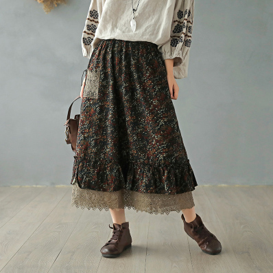 2020 Spring Skirt Retro Women Elastic Waist Loose All-match Skirt New Baoken flower Spliced Casual Ladies, Photo color
2020 Spring Skirt Retro Women Elastic Waist Loose All-match Skirt New Baoken flower Spliced Casual Ladies, Photo color
