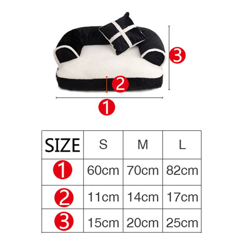 New Four seasons Pet Dog Sofa Beds With Pillow Detachable Wash Soft Fleece Cat Bed Warm Chihuahua Small Dog Bed