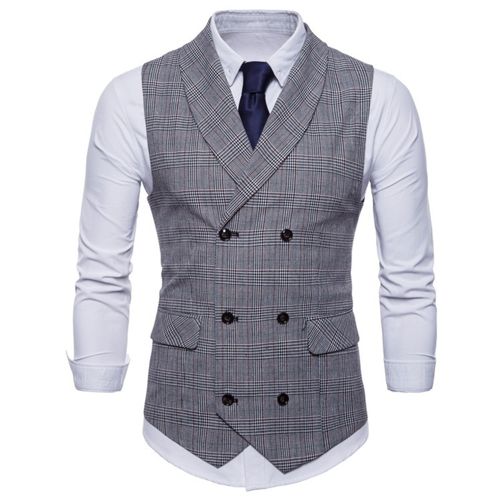 Hottest Plaid Vests Men Slim Fit Suit Vest Male Waistcoat Shawl Collar Gilet Homme Casual Sleeveless Formal Business Jacket Vests Free ship, Dark gray
Hottest Plaid Vests Men Slim Fit Suit Vest Male Waistcoat Shawl Collar Gilet Homme Casual Sleeveless Formal Business Jacket Vests Free ship, Dark gray