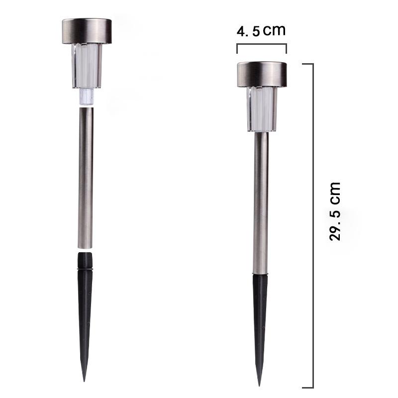 Solar Lights Stainless Steel Gardern Pathway Lawn Lamps Landscape Decoration LED White Light Solar Power Ground Insert Sense Lamp