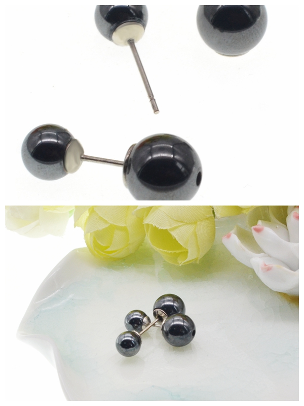 Magnetic Stud Earrings Minimalist Jewelry 2 Pairs / Set -8MM / 6MM Magnet Magnetic Men's and Women's