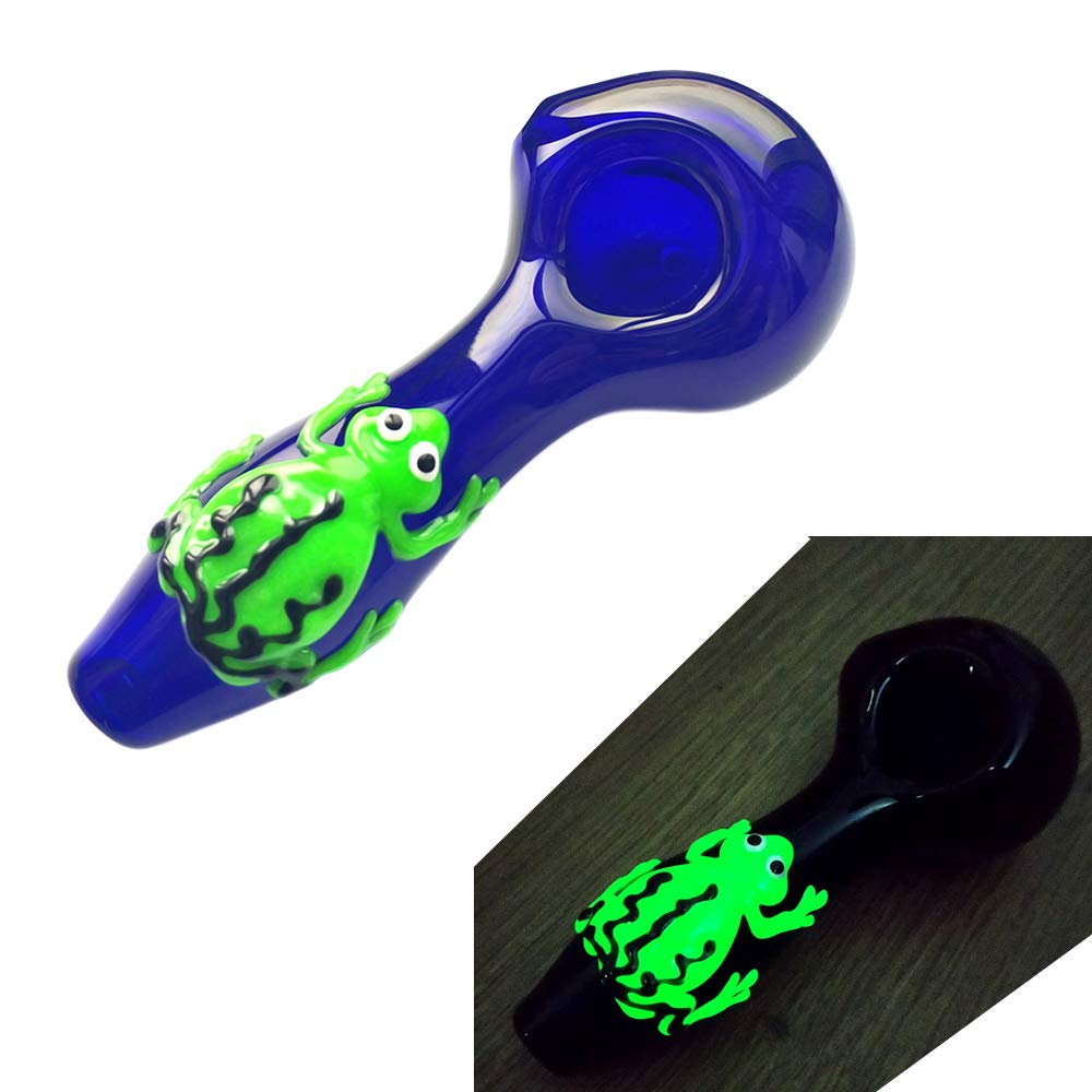 Frog Pipe Glow in Dark Pipe 4 inch Hand Smoking Pipe Blue Color 
Frog Pipe Glow in Dark Pipe 4 inch Hand Smoking Pipe Blue Color