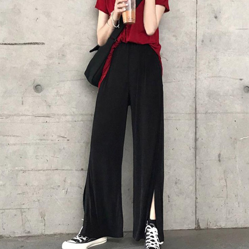 Wide Leg Pants For Women Summer Comfy Breathable Casual High Waist Pants Ladies Loose Elastic Black Split
Wide Leg Pants For Women Summer Comfy Breathable Casual High Waist Pants Ladies Loose Elastic Black Split