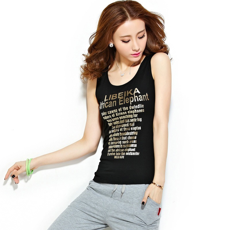 Women Fashion Solid Sleeveless T-shirt Women Autumn Tops Tees Cotton Turtleneck White and Black Letter Printed V-Neck Vest
Women Fashion Solid Sleeveless T-shirt Women Autumn Tops Tees Cotton Turtleneck White and Black Letter Printed V-Neck Vest