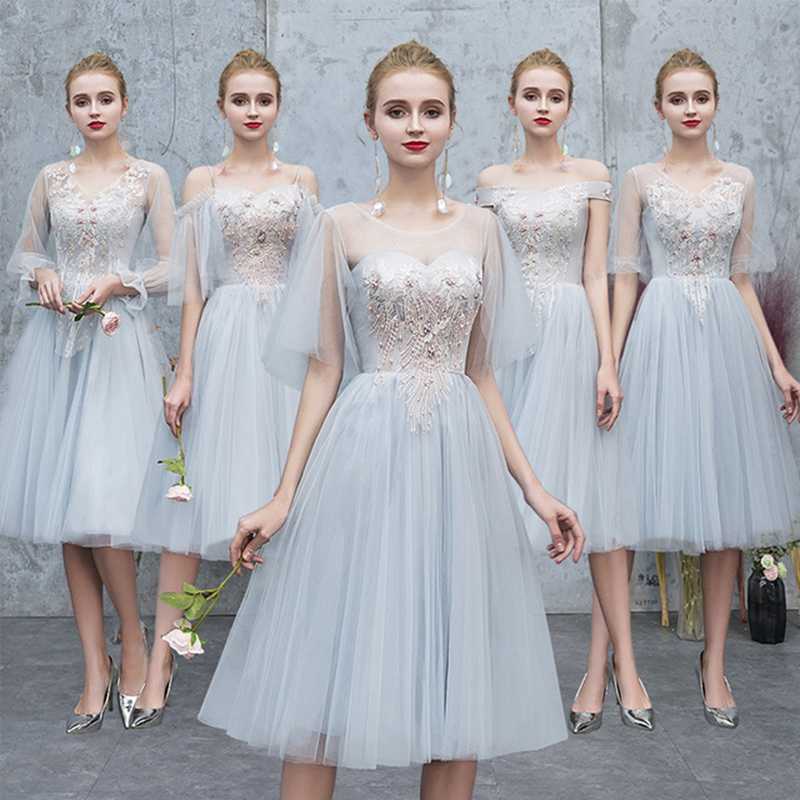 Chinese gray bridesmaid dress vestidos new thin long section of girlfriends and sisters party banquet small dress skirt women
Chinese gray bridesmaid dress vestidos new thin long section of girlfriends and sisters party banquet small dress skirt women