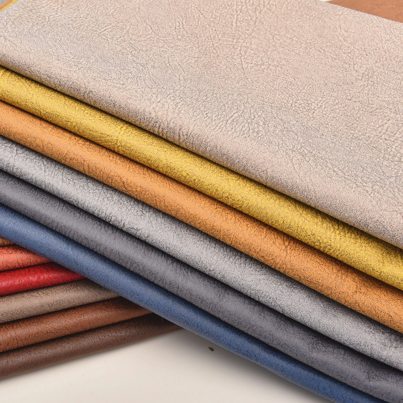 Wide 57" Crack Technology Cloth Suede Upholstery Sofa Fabric Hard Soft Faux Leather Bedside Backrest Pillow Material