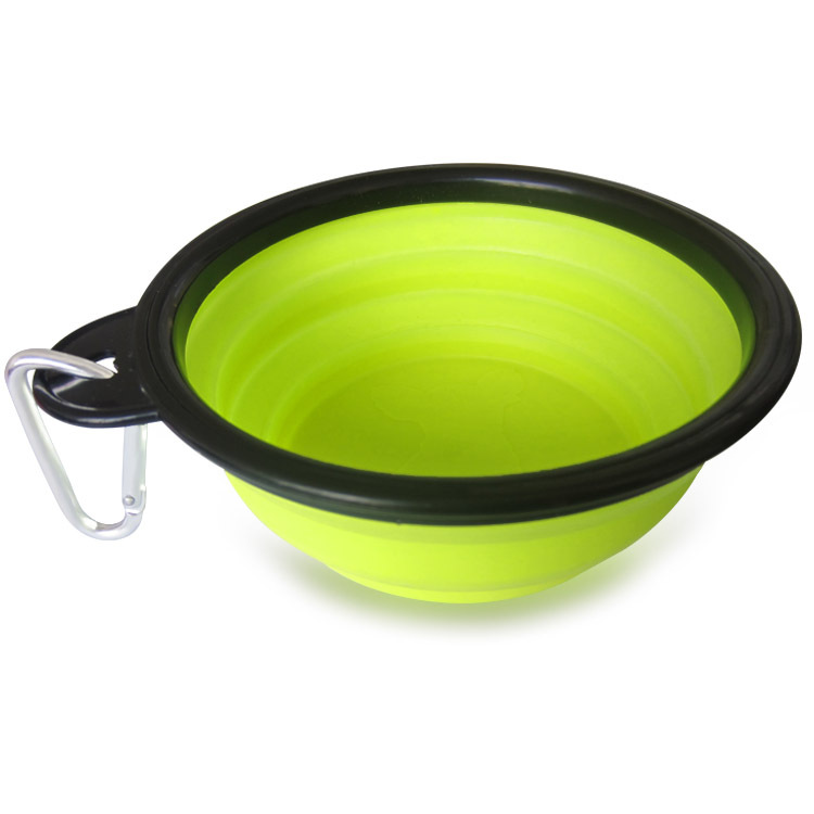 Small size Pet Dog Silicone Bowls with hook Silicone Folding Feeding Bowl for Dog Cat Water Dish Portable Feeder Travel puppy folding Bowls