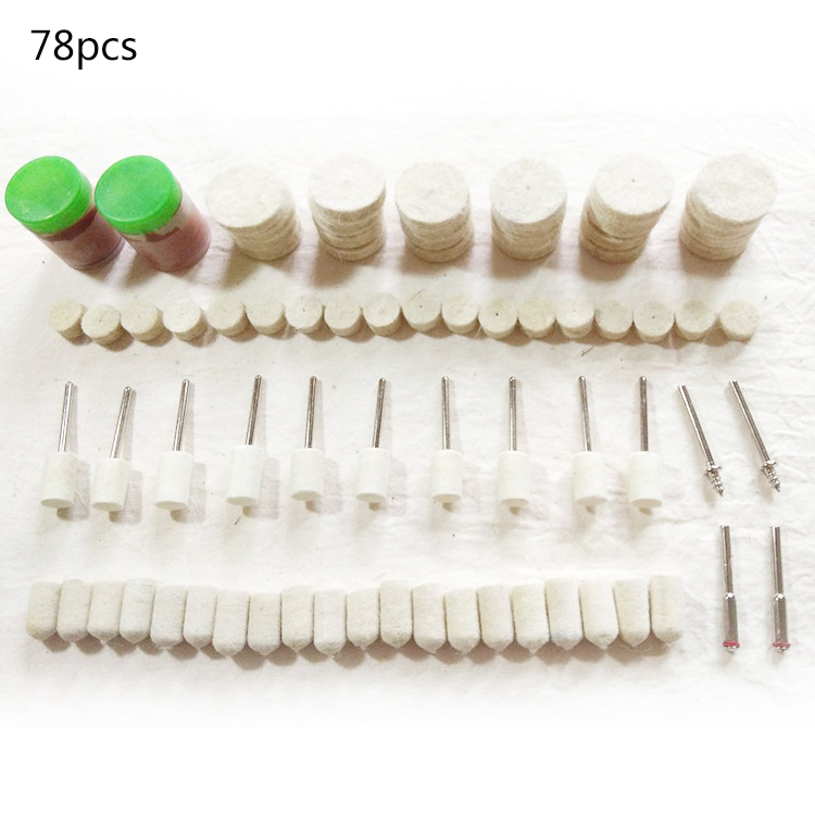 78pcs Profession Wool Felt Full Functioning Polishing Grinding Tools Multifunction Electric Drill Rotary Tool Accessories Set
78pcs Profession Wool Felt Full Functioning Polishing Grinding Tools Multifunction Electric Drill Rotary Tool Accessories Set