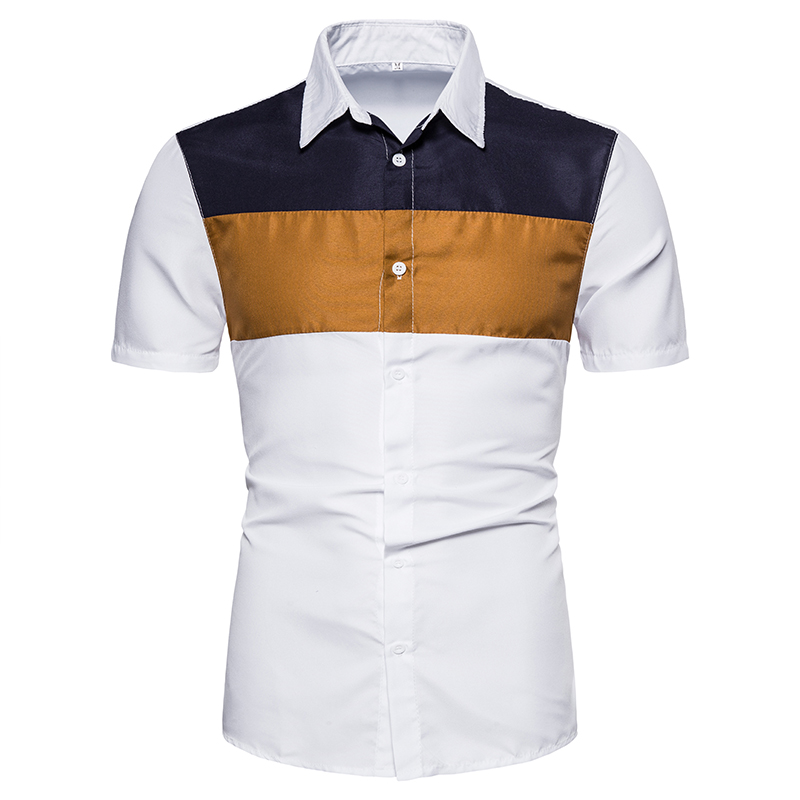 Shirt for Man Stitching Color Short Sleeve Blouse Male Casual Party Dress Loose Top Summer New Arrival 2020 Yellow, 1502-g-3-p15
Shirt for Man Stitching Color Short Sleeve Blouse Male Casual Party Dress Loose Top Summer New Arrival 2020 Yellow, 1502-g-3-p15