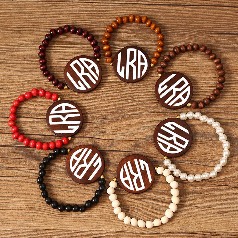 Monogram Pearl Stretch Wooden Disc Bracelet Natural Wooden 4mm Disc 8mm Beaded Handmade Elastic Bracelet
Monogram Pearl Stretch Wooden Disc Bracelet Natural Wooden 4mm Disc 8mm Beaded Handmade Elastic Bracelet