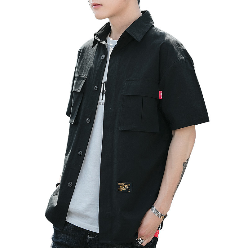 Vintage Men Shirt Safari Style Casual Shirts Short Sleeve Cotton Thin Spring New Arrive