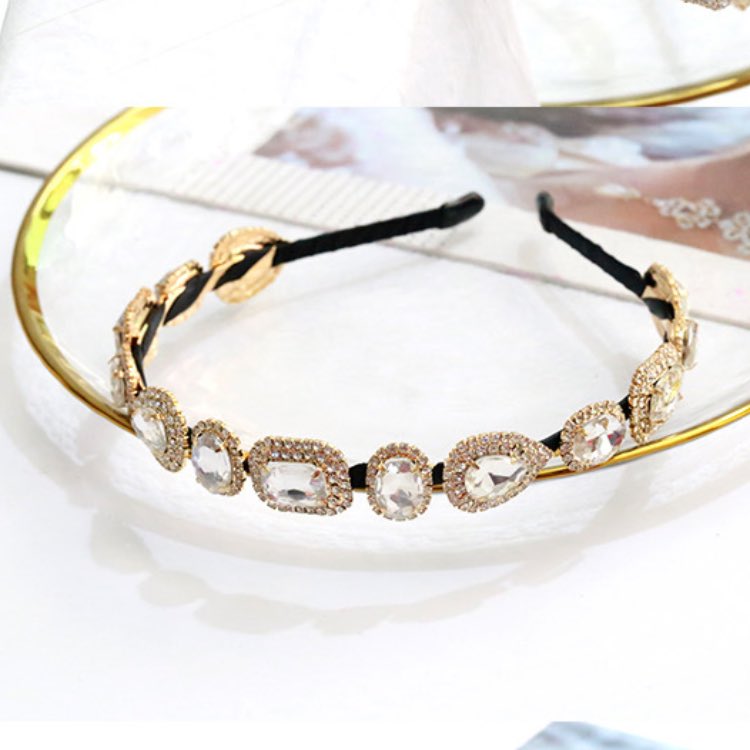 Crystal Headband For Women With Rhinestones Hairpin Colorful Diamond Hairband Japan South Korea Sweet Headwear Shiny Hair Jewelry